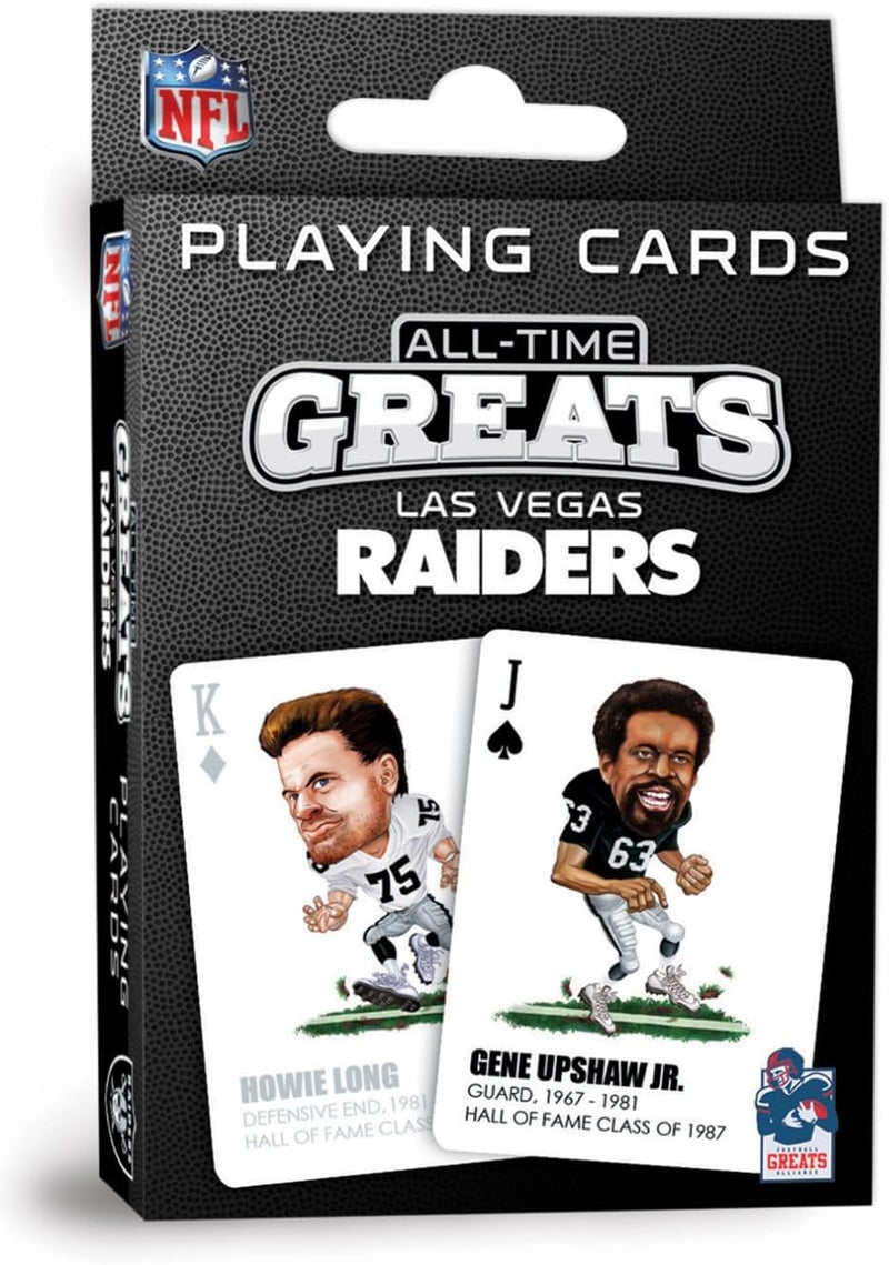 Master Pieces Family Games - NFL Las Vegas Raiders All-Time Greats Playing Cards - Officially Licensed Playing Card Deck for Adults, Kids, and Family - Image 1